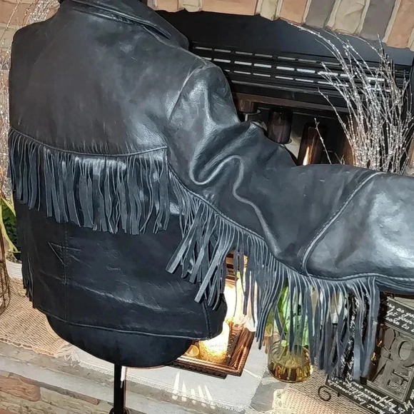 California Creations Leather Fringe Jacket - Picture 3 of 11
